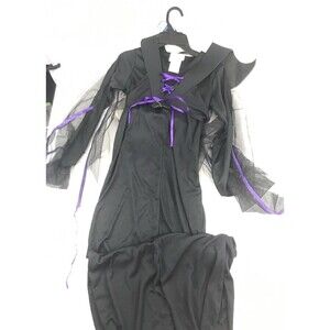 Totally Ghoul Winged Vampires Girls Halloween Costume Lace-up Black child Large